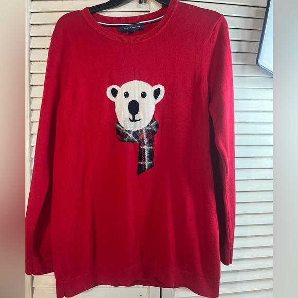 Tommy Hilfiger Sweaters - TOMMY HILFIGER Cozy Polar Bear Red Knit Sweater